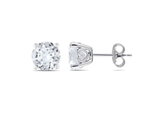 4 4/5 CT Created White Sapphire Stud Earrings in Silver