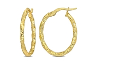 Oval Hoop Earrings in Yellow Gold