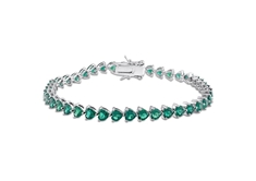 Emerald Tennis Bracelet in Silver