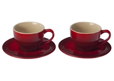 0.2L Cappuccino Cup & Saucer (Set of 2) - Cerise