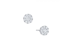 Snowflake Round Diamond Stud Earrings