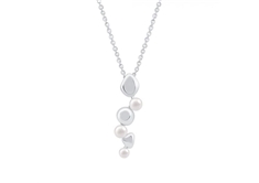 Pebble Silver and Pearl Necklace
