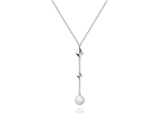 Rock & Pearl Drop Necklace with Pearl
