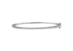 1/4 CT Diamond Bangle Bracelet in Silver