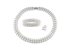 Freshwater White Pearl Necklace,Bracelet,Earrings,Silver