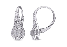 1/4 CT Diamond Earrings in Silver