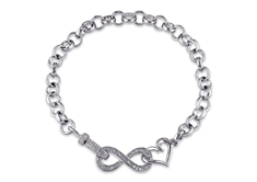 1/10 CT Diamond Bracelet with Heart and Infinity Charm