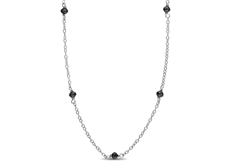 Bead Diamond Necklace in Silver
