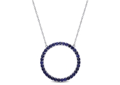 Open Circle Pendant w/ Chain-C. Bl. Sapphire