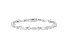 Created White Sapphire Bracelet in Silver