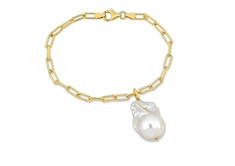 Bracelet w/ Pearl in Plated Silver