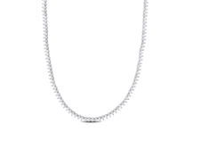 Sapphire Teardrop Tennis Necklace in Silver