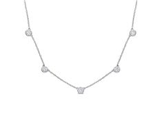 Moissanite Yard Necklace in Silver