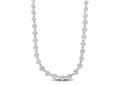 Diamond Tennis Necklace in Silver