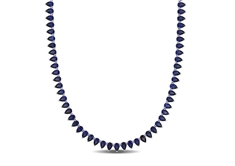 Sapphire Tennis Necklace in Silver
