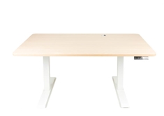 Business Standing Desk (SM) - Wood on White